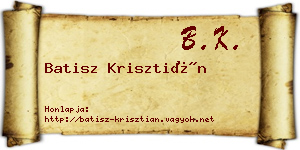 Batisz Krisztián névjegykártya